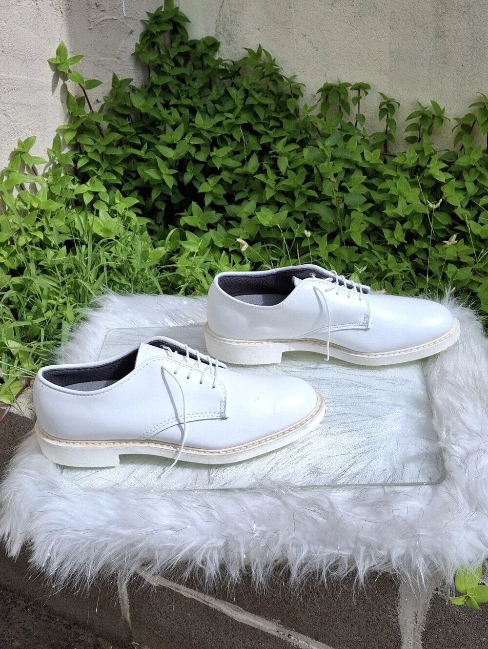Altama White Leather Lace-Up  Oxford Dress Shoes Military USA Made Men Size 8